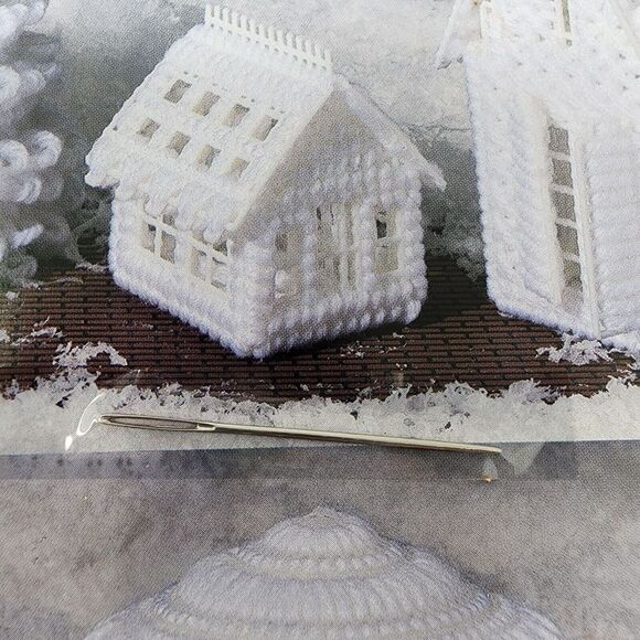 Plastic Canvas Snow Village American School of Needlework Incomplete 3088 - Picture 11 of 13